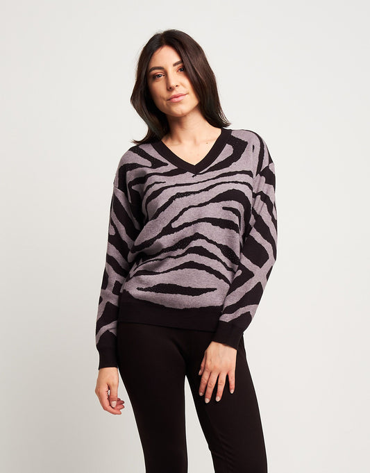 Maglia jacquard animalier