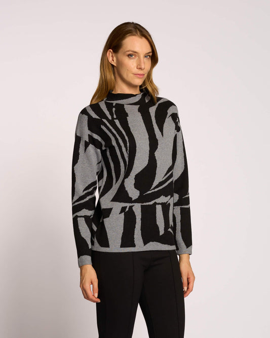 Maglia jacquard bicolore