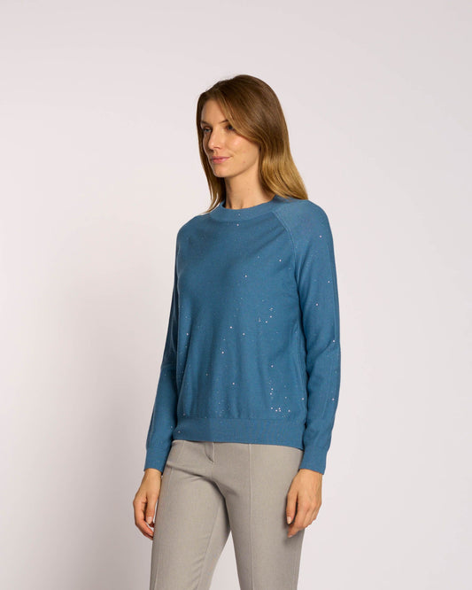 Maglia raglan con micro-paillettes