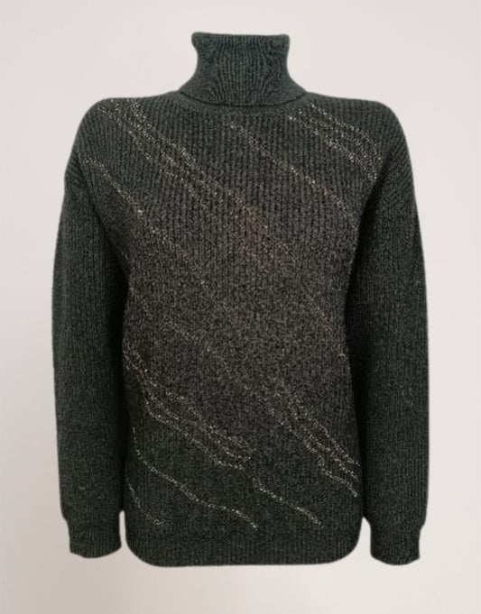 Maglione a coste con strass
