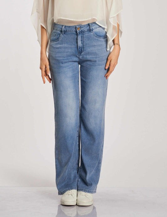 Pantalone 5 tasche in jeans leggero