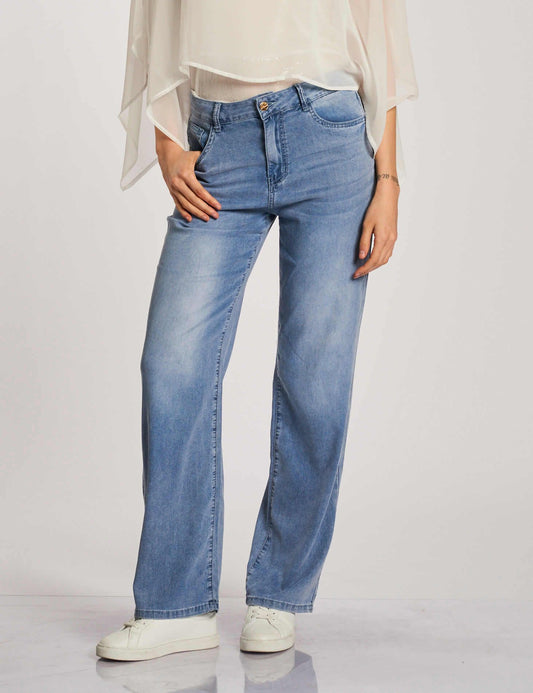 Pantalone 5 tasche in jeans leggero