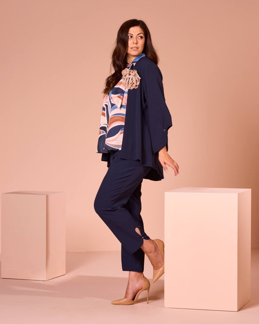Pantalone a gamba dritta con spacco curvy