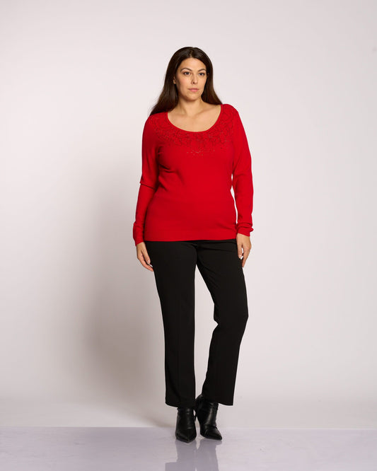 Pantalone a sigaretta con elastico curvy