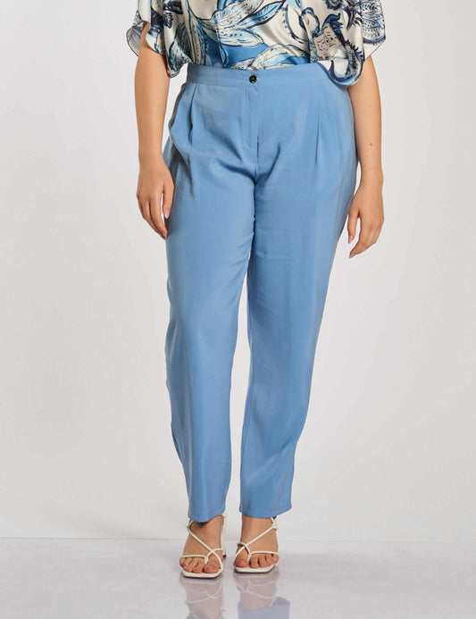 Pantalone a sigaretta con pieghe