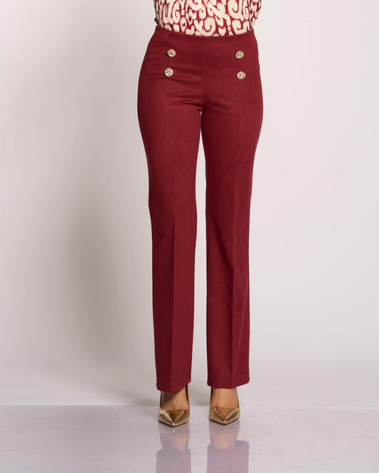 Pantalone a zampetta con bottoni dettaglio