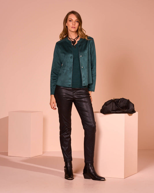 Pantalone cinque tasche spalmato