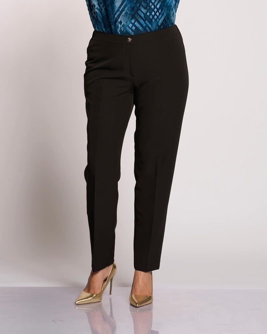 Pantalone classico con elastico e zip curvy