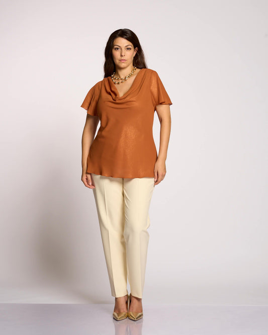 Pantalone classico con elastico e zip curvy