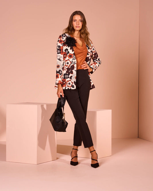 Pantalone classico con elastico e zip