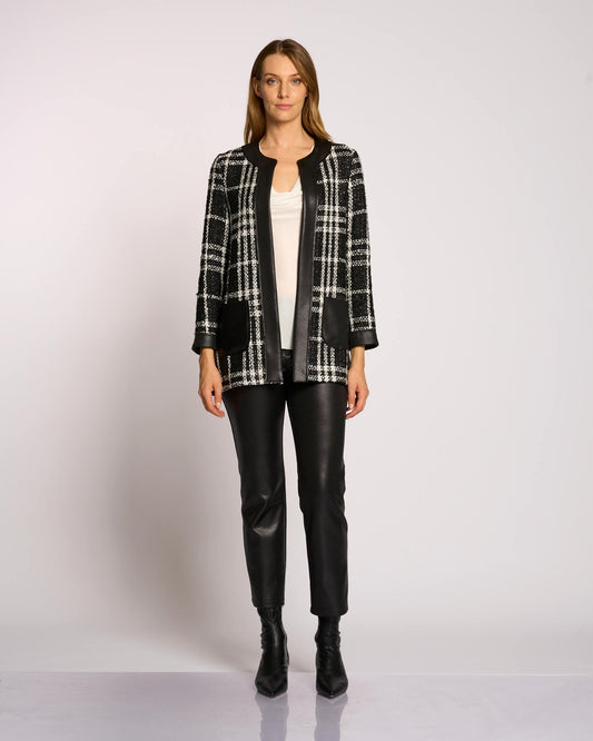 Pantalone con motivo finta zip e passanti