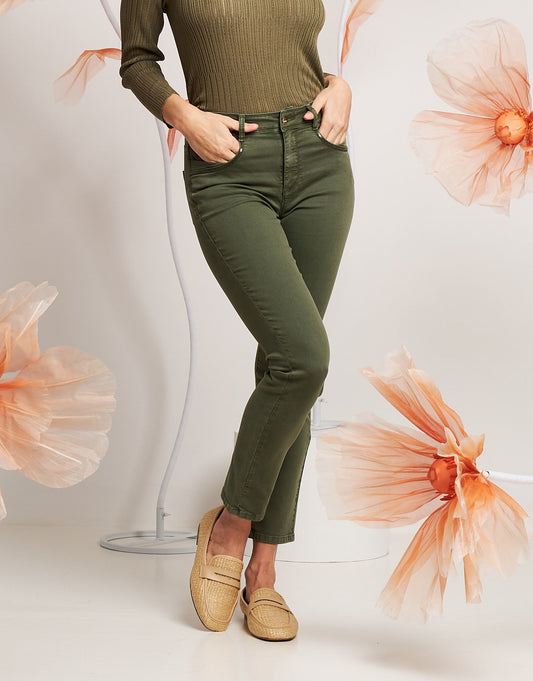 Pantalone con ricamo su tasche