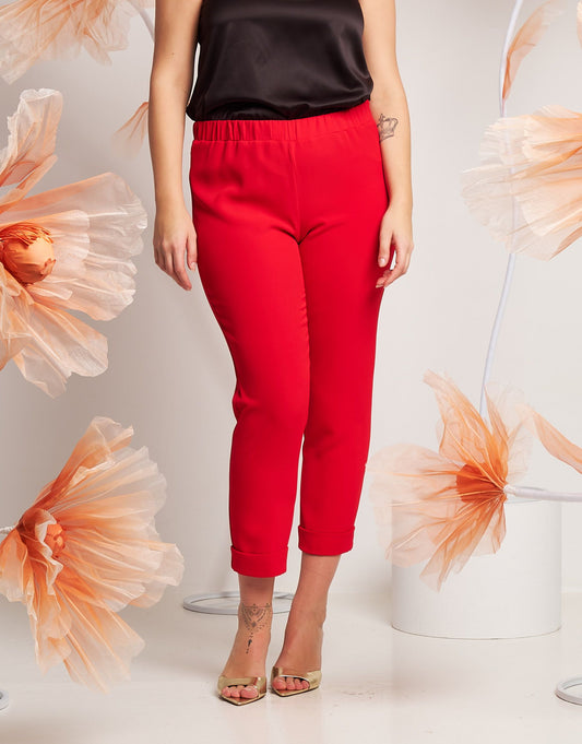 Pantalone in fluido con elastico curvy