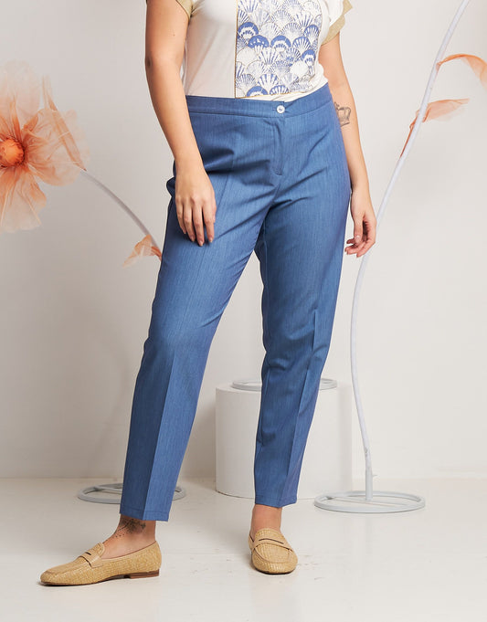 Pantalone in tessuto mélange curvy