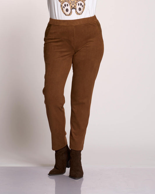 Pantalone in velluto con tasche e riporti curvy