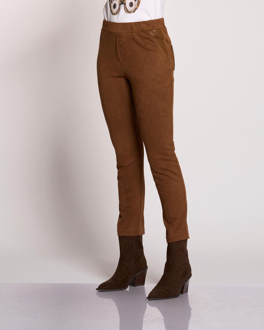 Pantalone in velluto con tasche e riporti