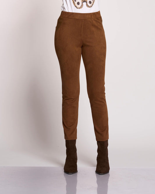 Pantalone in velluto con tasche e riporti