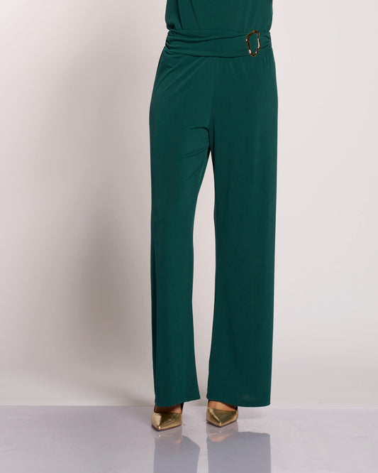 Pantalone palazzo con cinturino e fibbia