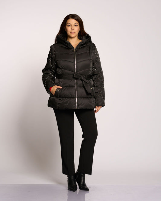 Piumino con dettaglio di diamanti curvy