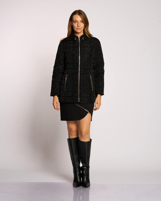 Piumino con floccatura maculata e zip