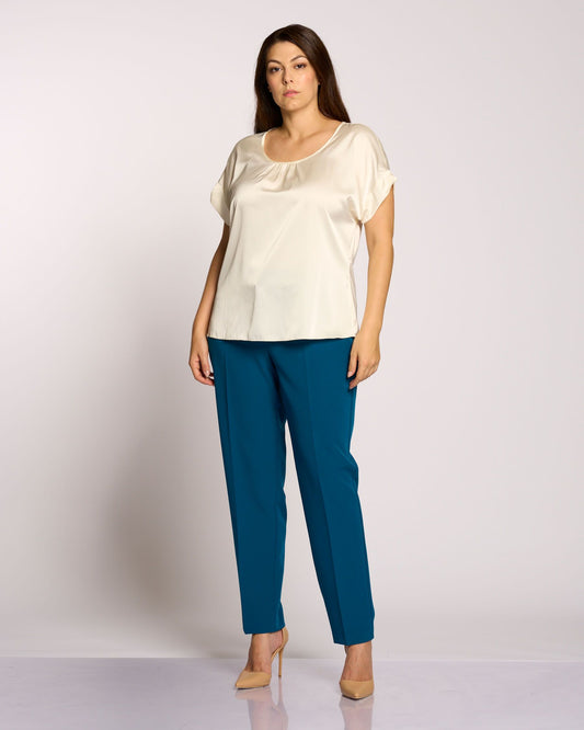 Top a kimono con scollo rotondo curvy