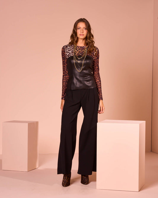 Top bustier in scupa pelle