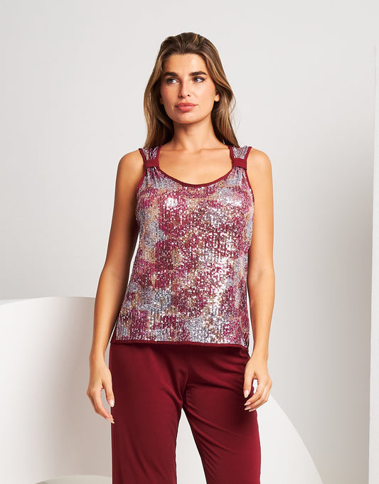 Top con paillettes fantasia
