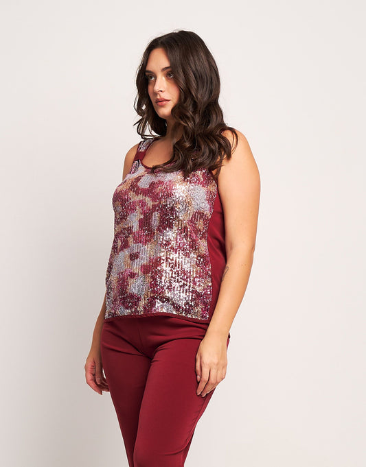 Top con paillettes fantasia curvy