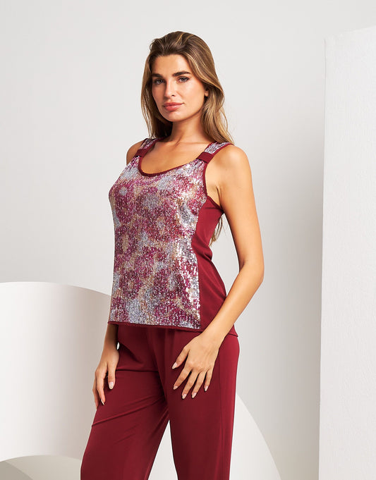 Top con paillettes fantasia