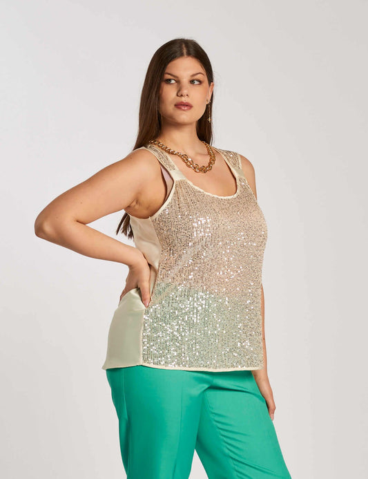Top con paillettes curvy