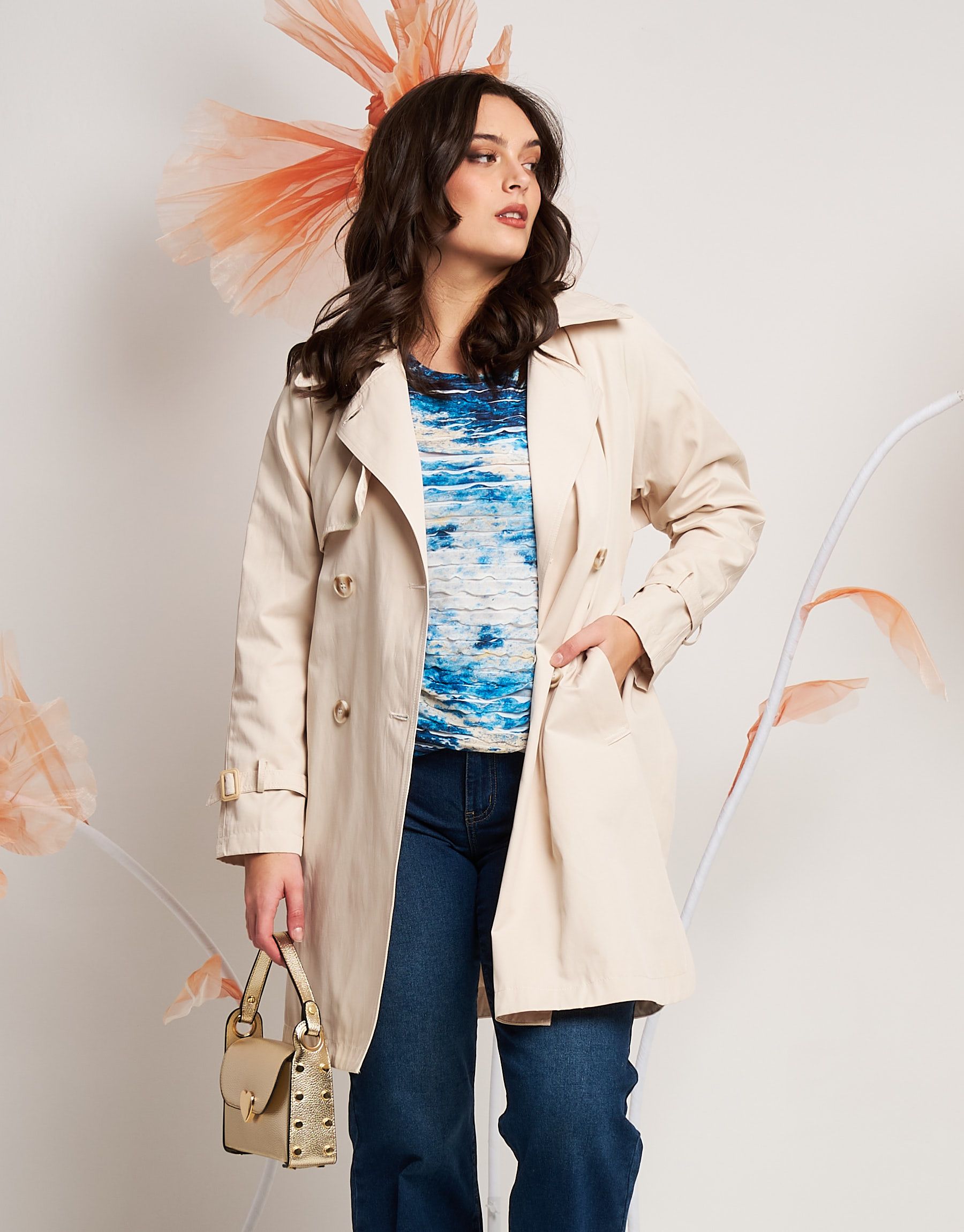Inzegao Trench da donna, cintura in vita con fibbia regolabile, ampia cintura in vita per cappotto a vento, soprabito, giacca, vestito, Beige, taglia unica Inzegao Trench da donna, cintura in vita con fibbia regolabile, ampia cintura in vita per cappotto a vento, soprabito, giacca, vestito, Beige, taglia unica