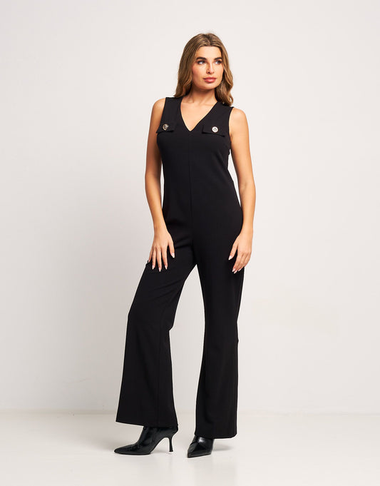 Tuta con pattine e scollo a V