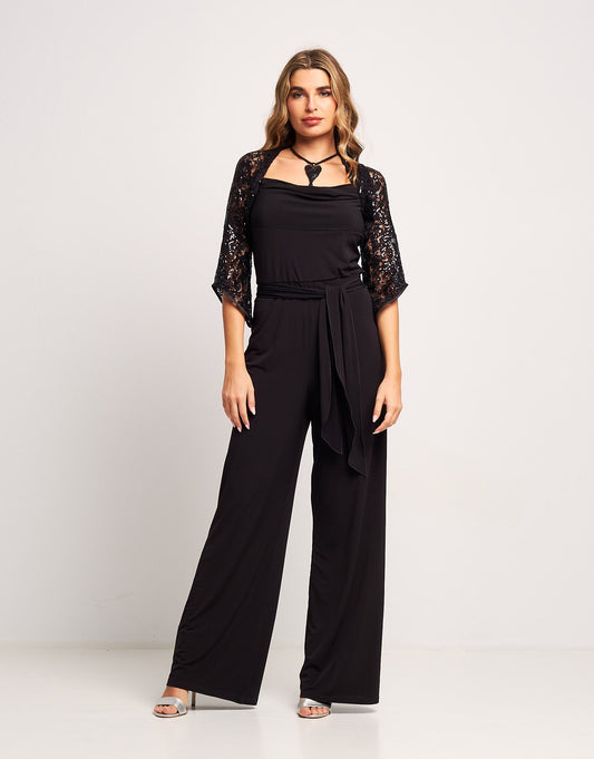 Tuta con pizzo e paillettes