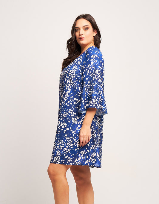 Vestito ad A con volant e accessorio curvy