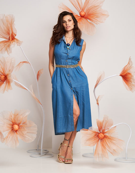 Vestito chemisier con colletto