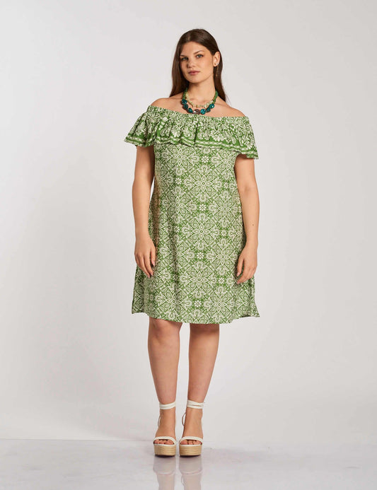 Vestito con elastico sulle spalle