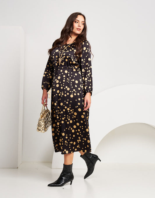 Vestito lungo fantasia pois con coulisse