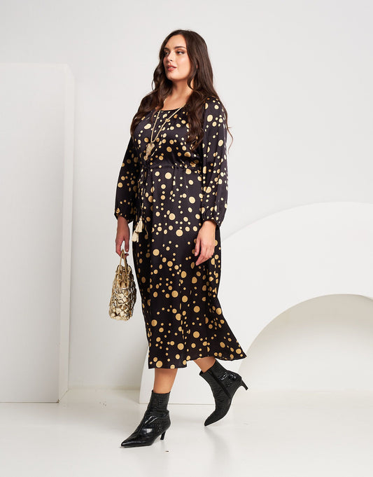 Vestito lungo fantasia pois con coulisse