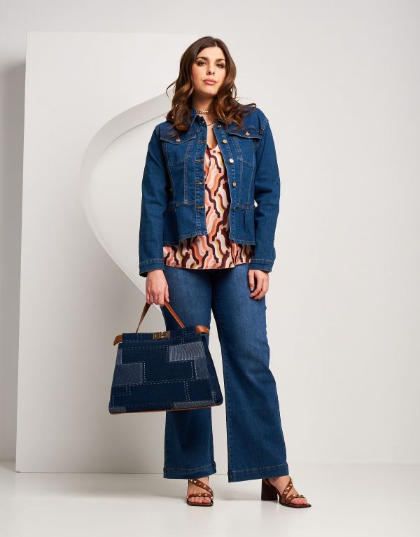 Giubbino in jeans con baschina