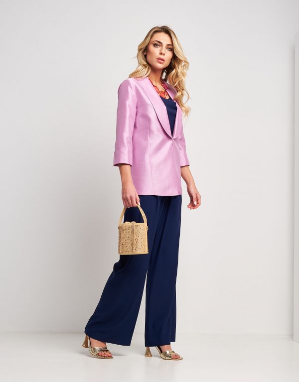 Giacca in shantung blush