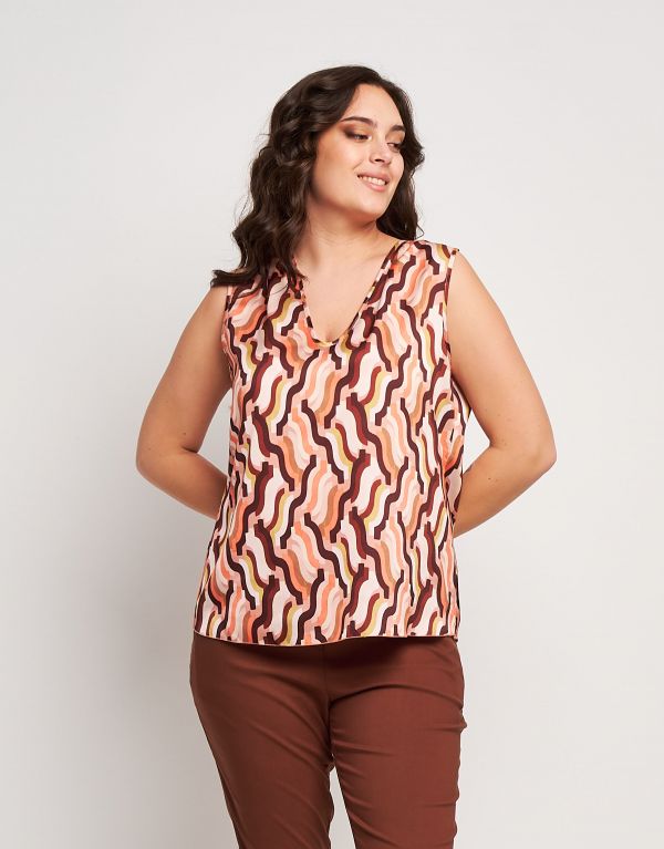 Top in raso con drappeggio