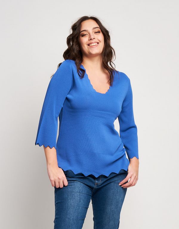 Maglia con bordi ondulati