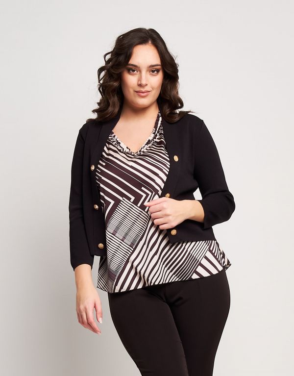 Caban in maglia con bottoni