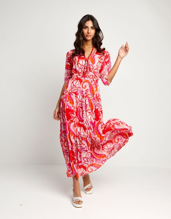 Vestito lungo fantasia con...