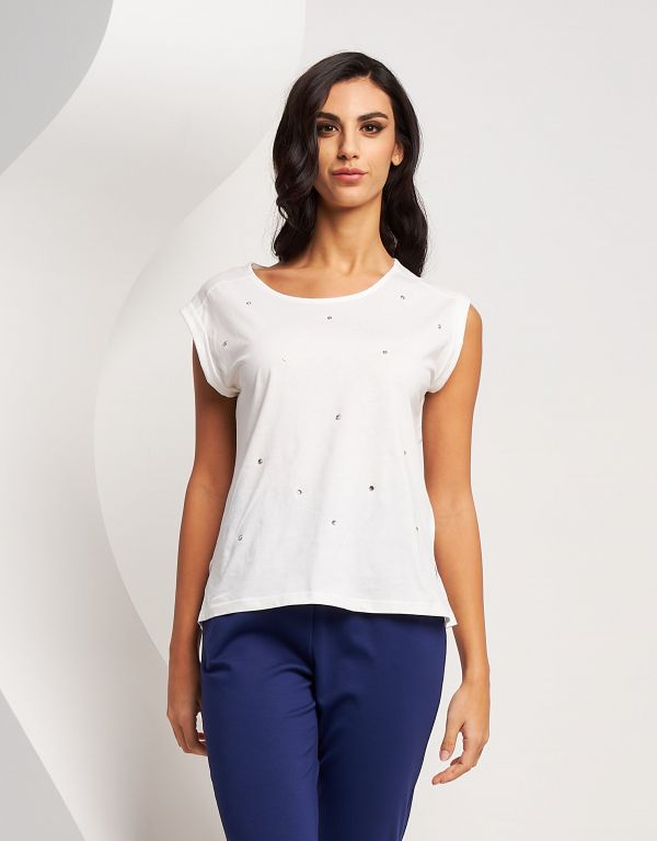 T-shirt a poncetta con...