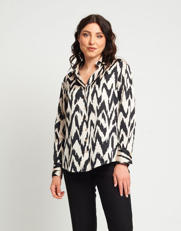 Camicia in raso fantasia