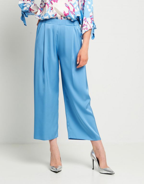 Pantalone in raso con elastico