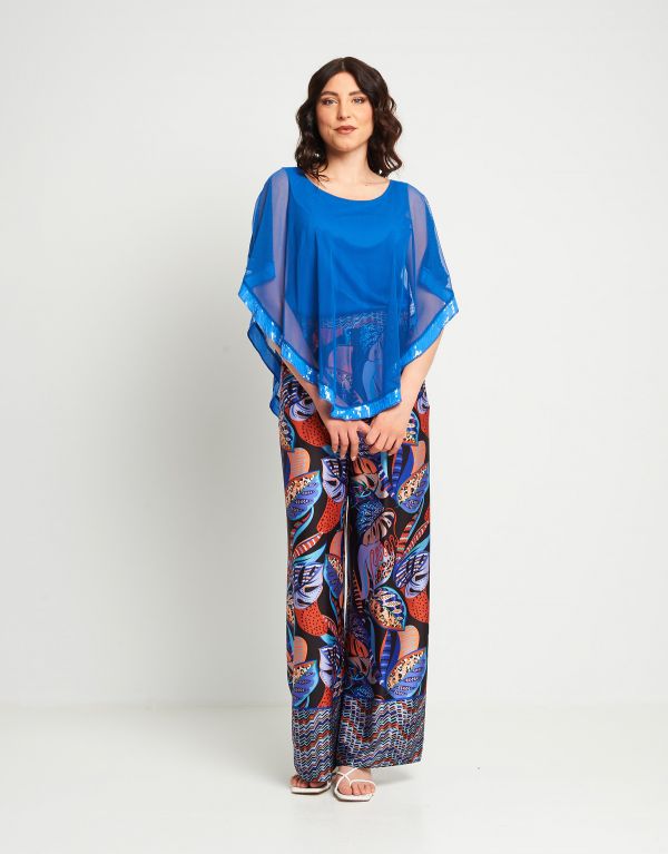 Pantalone in raso fantasia...