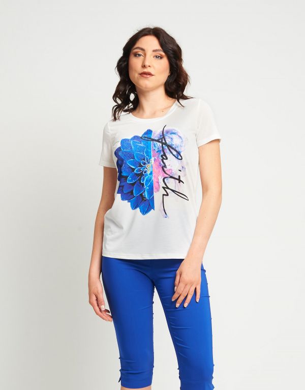 T-shirt stampata con patch...