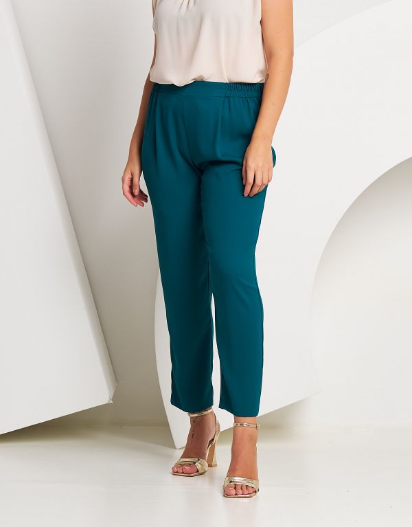 Pantalone con elastico e piega